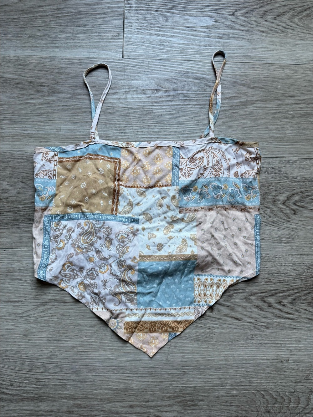 BiBi Patchwork Satin Handkerchief Cami